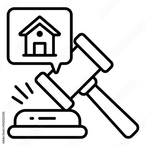 Trendy design icon of home auction