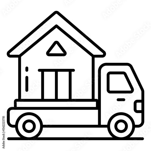 Modern design icon of moving home
