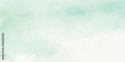 Mint Green Watercolor Background with Soft Aquarelle Texture – Hand-Painted Brush Strokes on White Paper for Fresh Minimal Design, Product Mockups, and Organic Visual Projects

