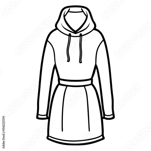 Casual Hoodie Dress Vector