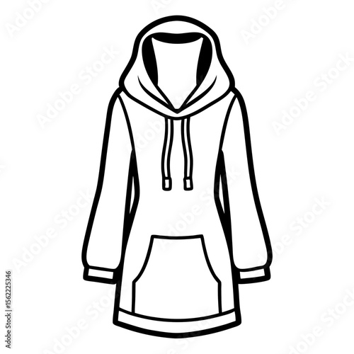 Casual Hoodie Dress Vector