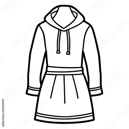 Casual Hoodie Dress Vector