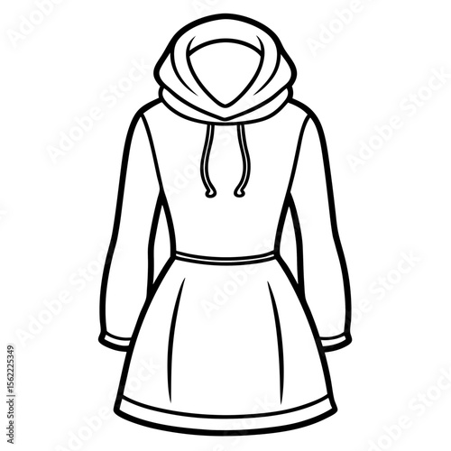 Casual Hoodie Dress Vector