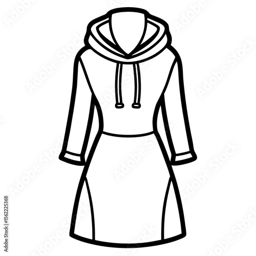 Casual Hoodie Dress Vector