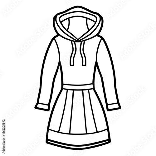 Casual Hoodie Dress Vector