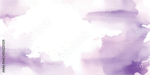 Lavender Watercolor Texture Background with Soft Purple Aquarelle Wash – Hand-Painted Brush Strokes on Wet Paper for Elegant Background Art, Invitations, and Web Templates

