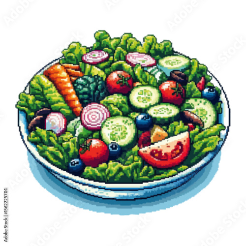 A colorful and vibrant illustration of a fresh and healthy salad bowl.