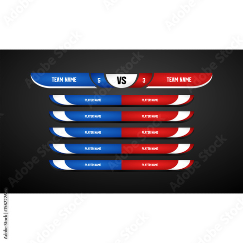 scoreboard versus team A vs team B vector