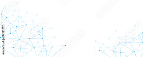 Abstract white blue digital technology futuristic communication high tech concept background. Technology dots lines connect network background.	