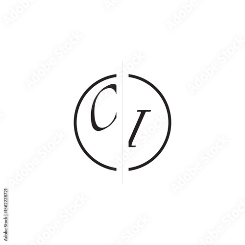 Unique Vector Circled Monogram Simple Logo OI Initial Alphabet Design Alphabet