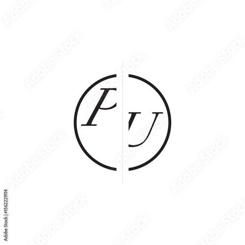 Unique Vector Circled Monogram Simple Logo PU Initial Alphabet Design Alphabet
