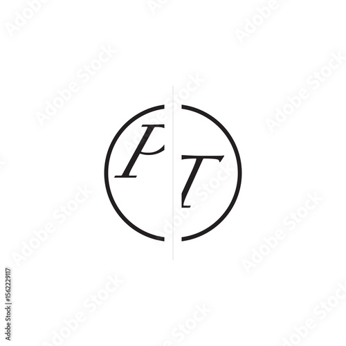 Unique Vector Circled Monogram Simple Logo PT Initial Alphabet Design Alphabet