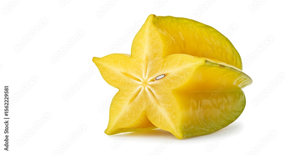 Fototapeta premium Star Fruit Still Life: Averrhoa Carambola on White