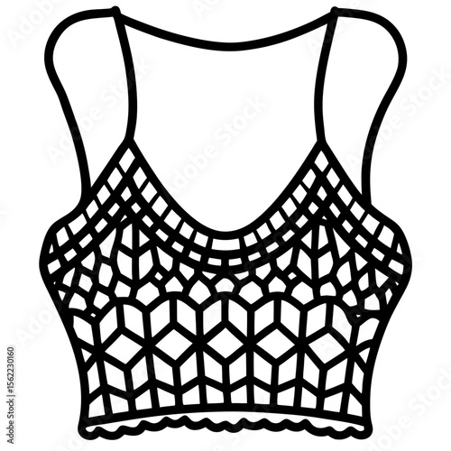 Minimal Crochet Top Vector Illustration