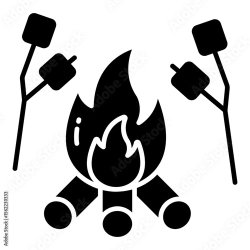 Perfect design icon of roasting marshmallows