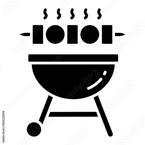 A unique design icon of bbq skewer