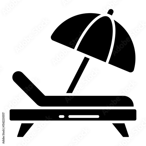 Modern design icon of sunbed
