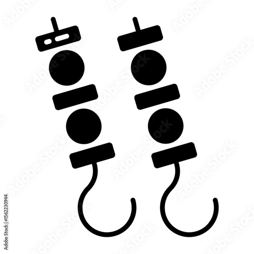 A unique design icon of bbq skewer
