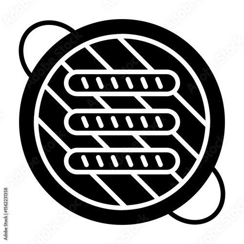 A unique design icon of grilled sausage