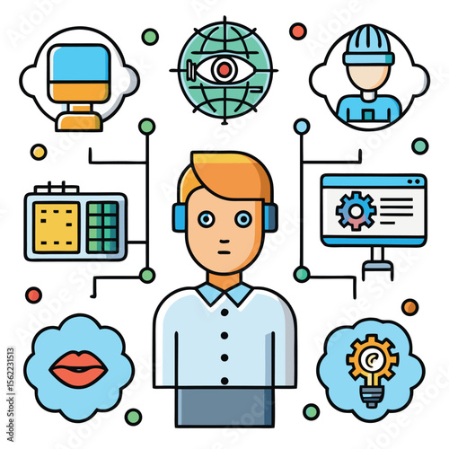 Technology & AI Icon Set  Machine Learning, Cloud & Robotics SVG Pack
