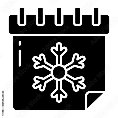 Modern design icon of winter calendar having editable quality