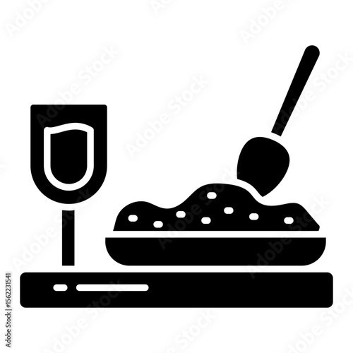 Rice plate icon in trendy design