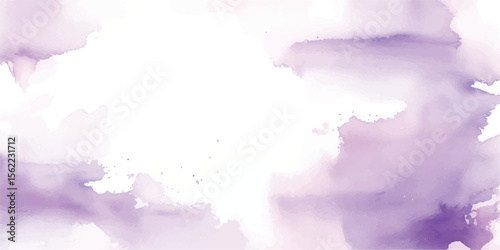 Lavender Watercolor Texture Background with Soft Purple Aquarelle Wash – Hand-Painted Brush Strokes on Wet Paper for Elegant Background Art, Invitations, and Web Templates

