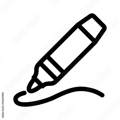 Pen marker line icon.School supplies. Simple vector symbol used for school, travel, or education themes. Clean linear design, editable stroke, isolated on white.