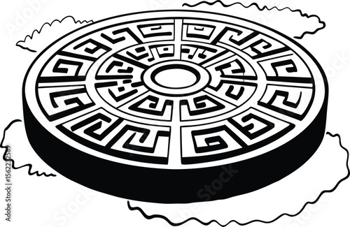  Circular maze geometric vector