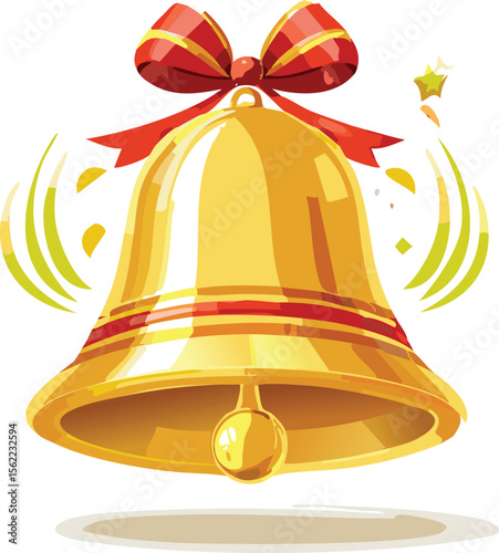 Joyful Bell Ringing Loudly with an Excited Expression