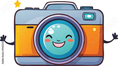 Cheerful Camera Snapping a Photo with a Happy Smile