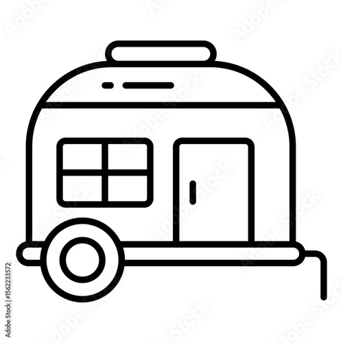 Modern design icon of caravan