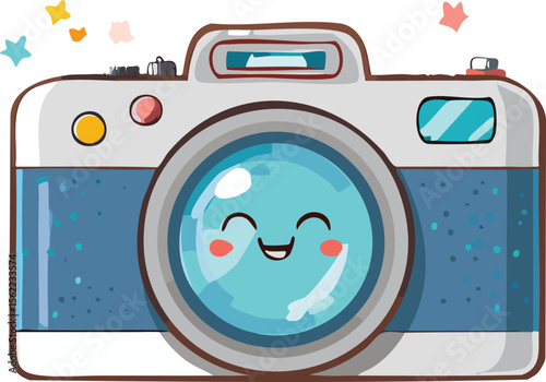 Cheerful Camera Snapping a Photo with a Happy Smile