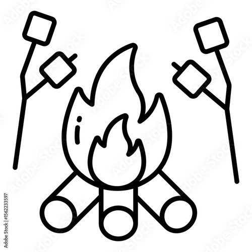 Perfect design icon of roasting marshmallows