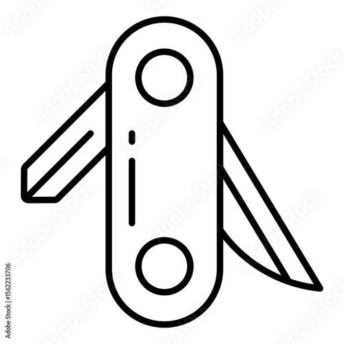 Trendy vector design of pocket knife