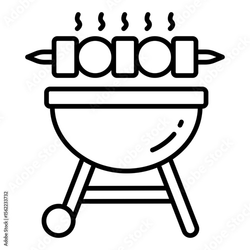 A unique design icon of bbq skewer