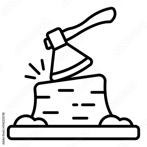 Unique design icon of wood cutting