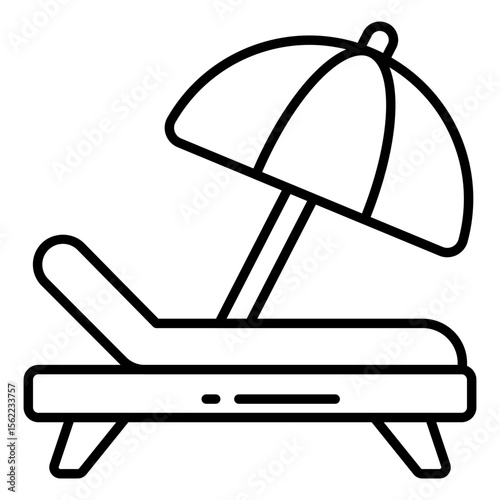 Modern design icon of sunbed