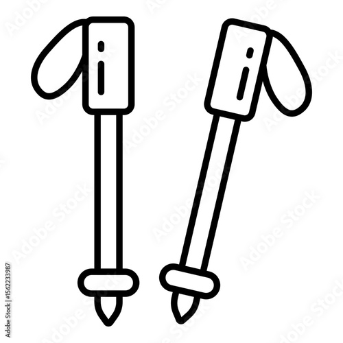 A unique design icon of ski poles