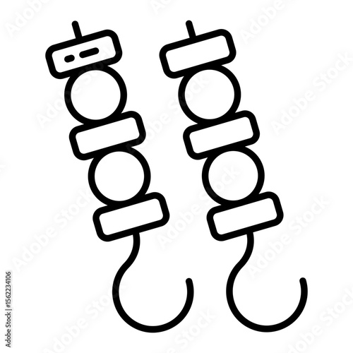 A unique design icon of bbq skewer