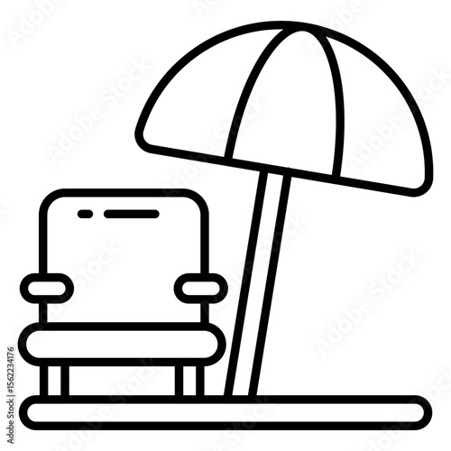 Modern design icon of deck chair
