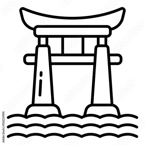 Creative design icon of torii gate