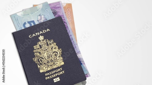 Passport and money closeup view travel 4k video