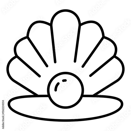 Conceptual line design icon of seashell