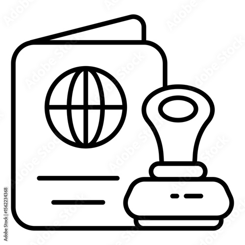 A line design icon of passport, editable vector
