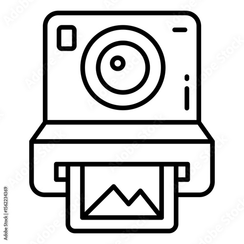 Vector design of instant camera, photographic equipment