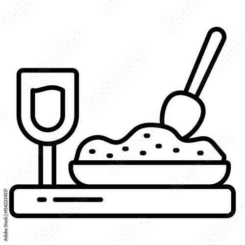 Rice plate icon in trendy design
