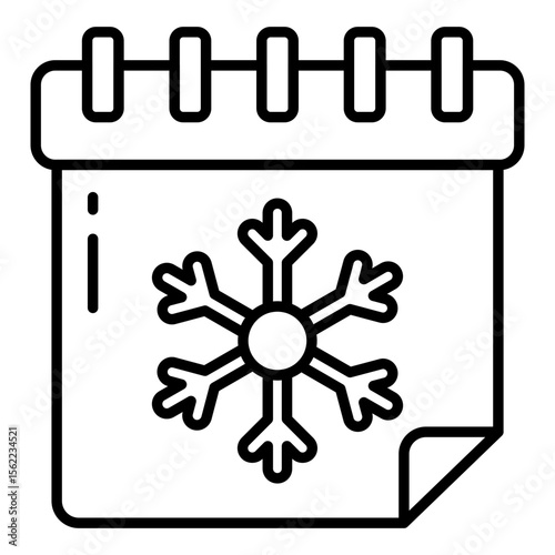 Modern design icon of winter calendar having editable quality