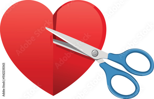 Scissors Snipping a Paper Heart with Precision and Care