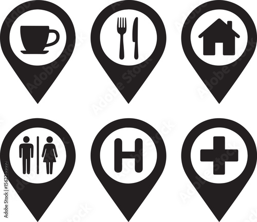 Location Icons for Essential Services